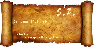 Stamm Patrik névjegykártya