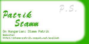 patrik stamm business card